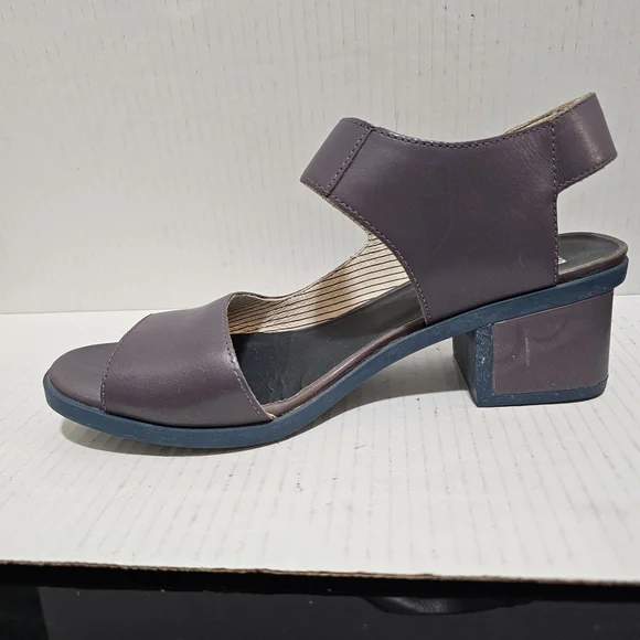 Camper Maude Violet purple Blue Mid Block Heel Retro Shoes Sandals Sz 40 - Picture 4 of 16